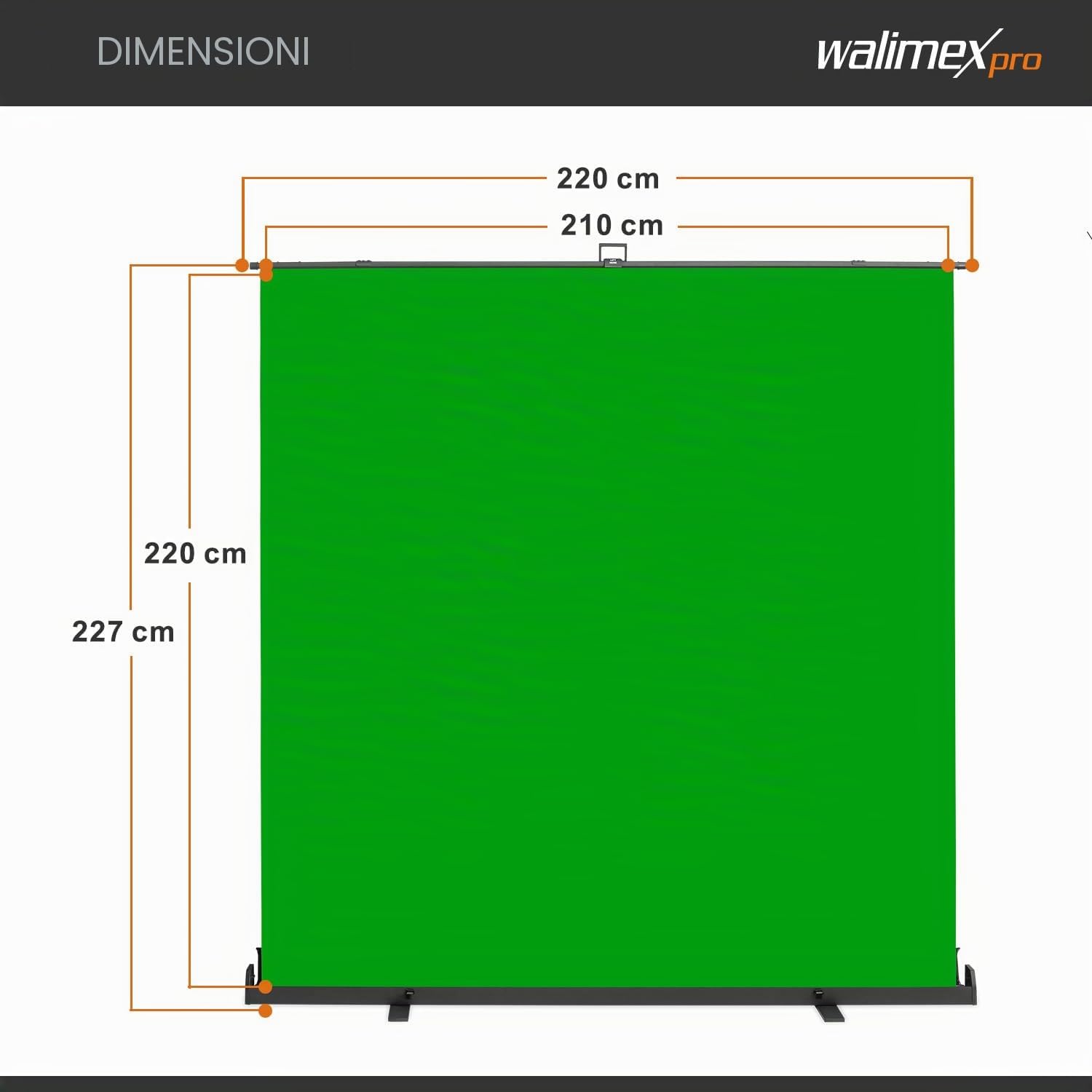 walimex pro Roll-up Panel Background 210 x 220 cm Green