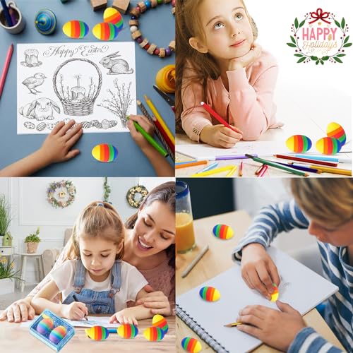 Zkaoai Radiergummi Ostern, 2 Stück Radiergummi Osterei Radierer Deko, Radiergummi Kinder Radierer, Ostern Dekorationen,Osterei Deko für Ostern Party Favors Geschenke Füllstoffe Urlaub Partei Zugunsten
