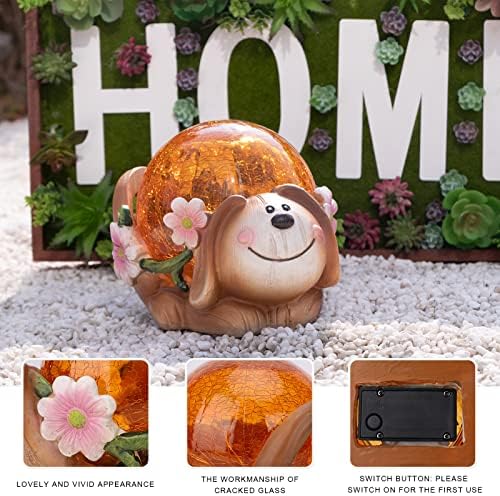 Garden Puppy Statues Outdoor Decor, Solar Lights Outdoor Statue Garden Decorations Solar Dog Ornaments for Patio Yard Lawn Decor Birthday Housewarming Garden Gift 3 51lEzAciXpL. AC