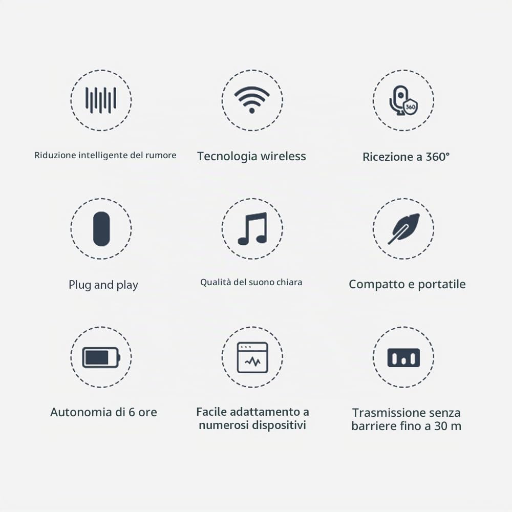 Ricevitore microfono wireless per strumenti 2.4G con ventosa staccabile per chitarra, violino, violoncello, fisarmonica, altoparlanti, amplificatore vocale, microfono per riduzione del rumore d