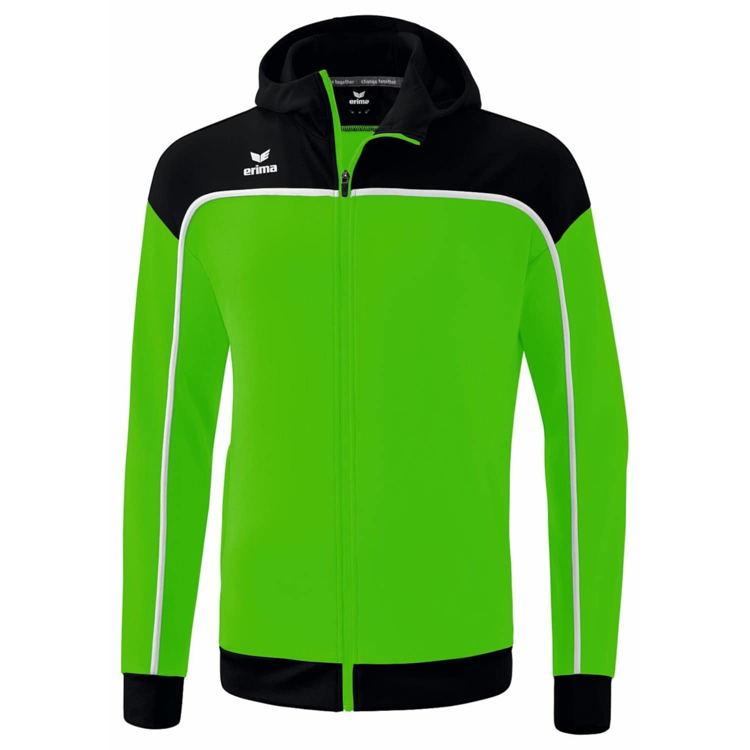 Erima Men's Change Training Jacket with Hood, Green/Black/White, XL