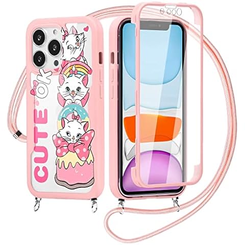 Pnakqil Crossbody Case for Samsung Galaxy A03 4G 6.5", 360° Full Body Anti-Scratch Protective Cover with Neck Cord Lanyard Strap for girls women Shockproof Bumper case for , 08 Cover