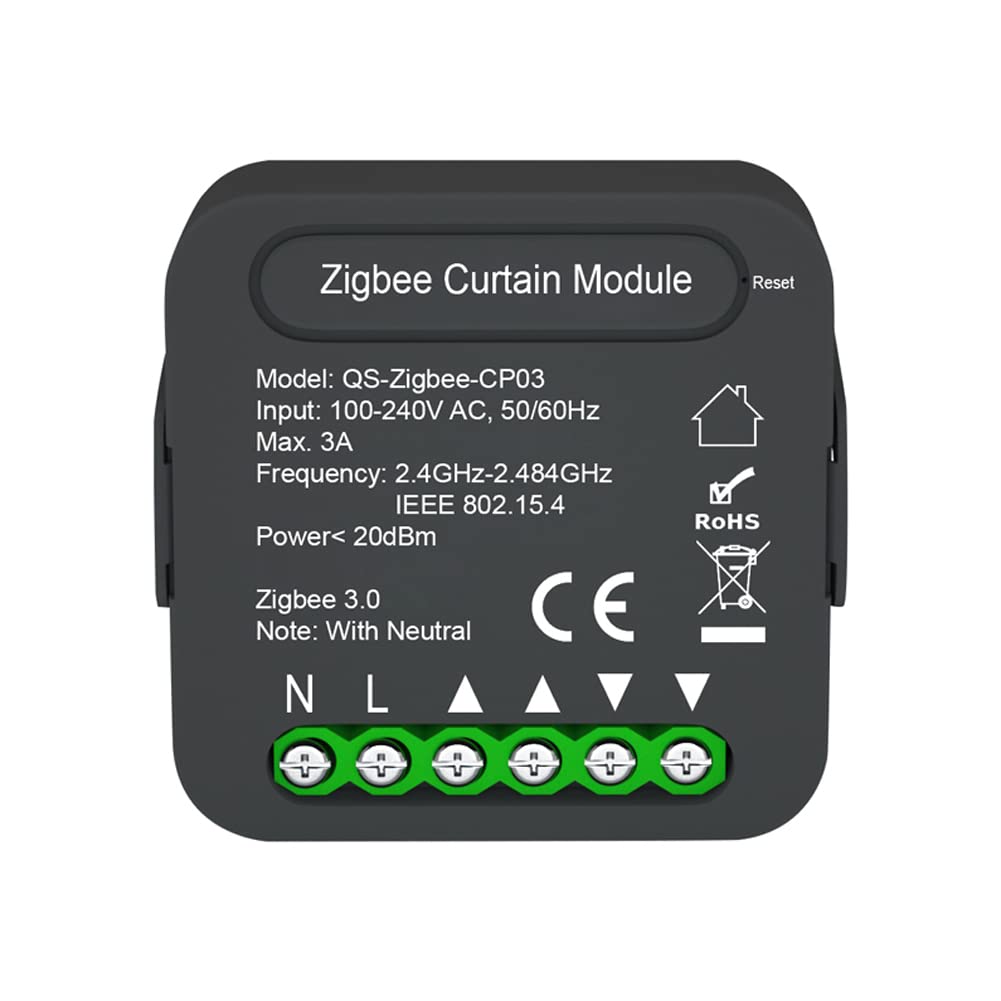 QS-Zigbee-CP03 Tuya ZigBee inteligentny moduł kurtyny do domu kurtyna M moduł fikacji telefonu komórkowego funkcja udostępniania czasu aplikacja piloty sterowanie kompatybilne z Al Home Voice