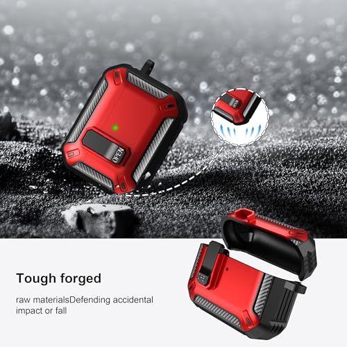 Image of AirPods Pro 3 Case with Magnetic Safety Lock Phone Stand Magsafe, Red