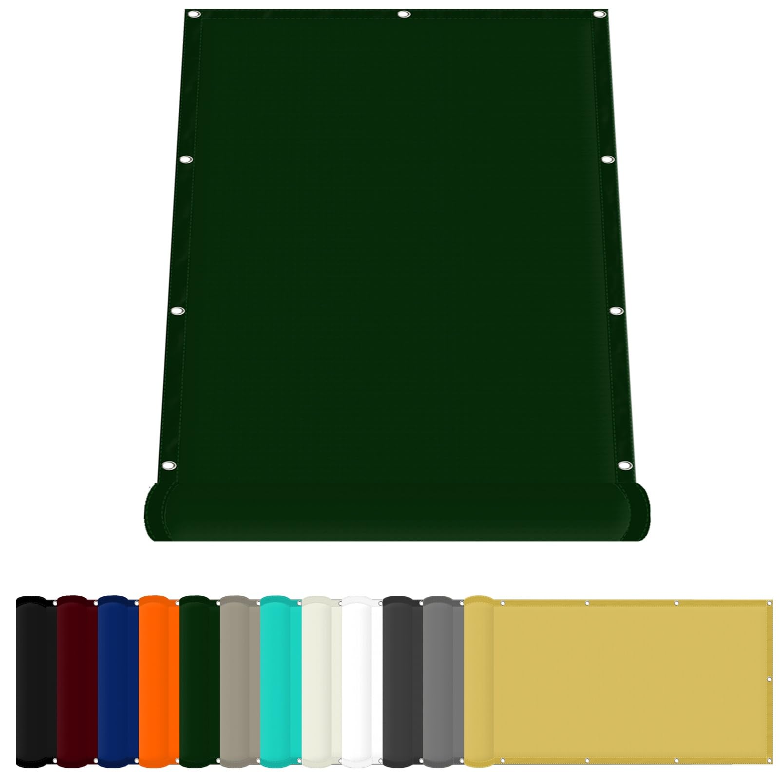 Waterproof Shade Sail 30 x 250 cm(12 x 98inch) Waterproof Garden Shade Sail 98% UV Block with Free Rope & Fixing Kit Garden Patio Party Sun Shades, Dark Green