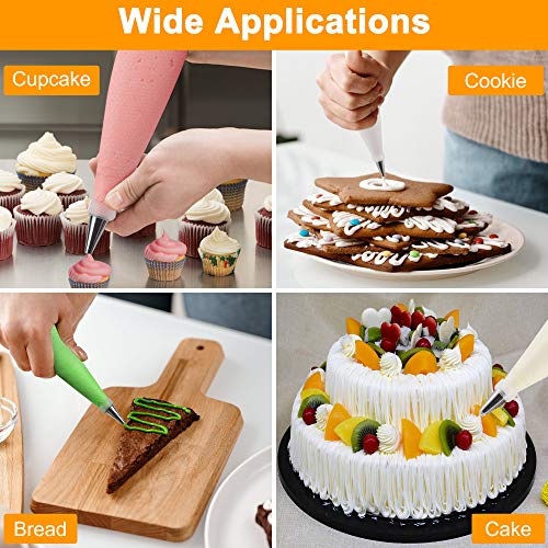 100PCS Piping Bags, Firstake 12 Inch Premium Pastry Bags and Tips Sets, Cake Decorating Supplies Kit, Baking Supplies Cupcake Icing Bags with pastry bag for Baking Cupcake, Cookies and Cake Decorating - Thumbnail 2