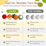 12 Pack Cat Toy Balls, Hand-Knitted Woolen Yarn Cat Balls Toy with Bell Inside, Interactive Kitty Toys for Indoor Kitten Teething, Chasing & Self Play(Fruit-Shaped) - Image 3
