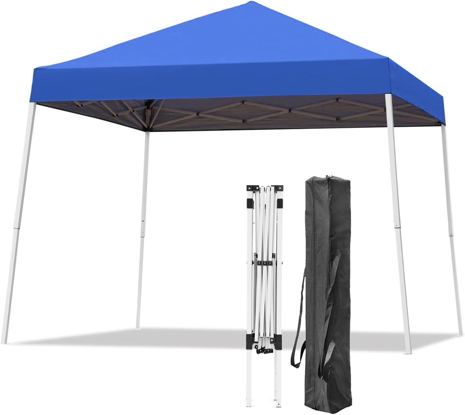 Canopy Tent, 10X10 FT Pop Up Canopy Outdoor Instant Tent Slant Legs with Carrying Bag, Portable Gazebo Shelter for Patio Deck Garden and Beach - 8X8 FT Canopy Cover