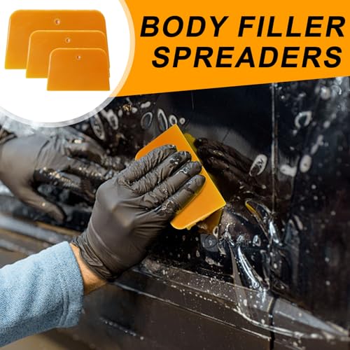 Image of Body Filler Spreaders, 6PCS Plastic Spreader,4, 5, 6 Inch Reusable Automotive Body Fillers Hard for Applying Fillers, Putties, Glazes, Caulks and Paint