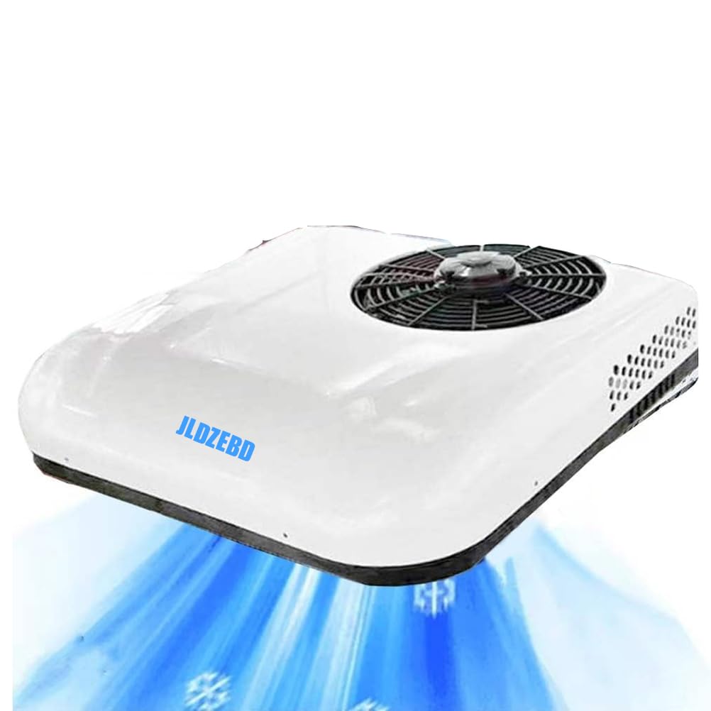 Climatiseur Blanc 12V, Climatiseur Caravane, Télécommande/par Panneau ; Réfrigérant Déjà Ajouté, Adapté Aux Espaces Jusqu'À 8M²,Blanc,12v 2in1