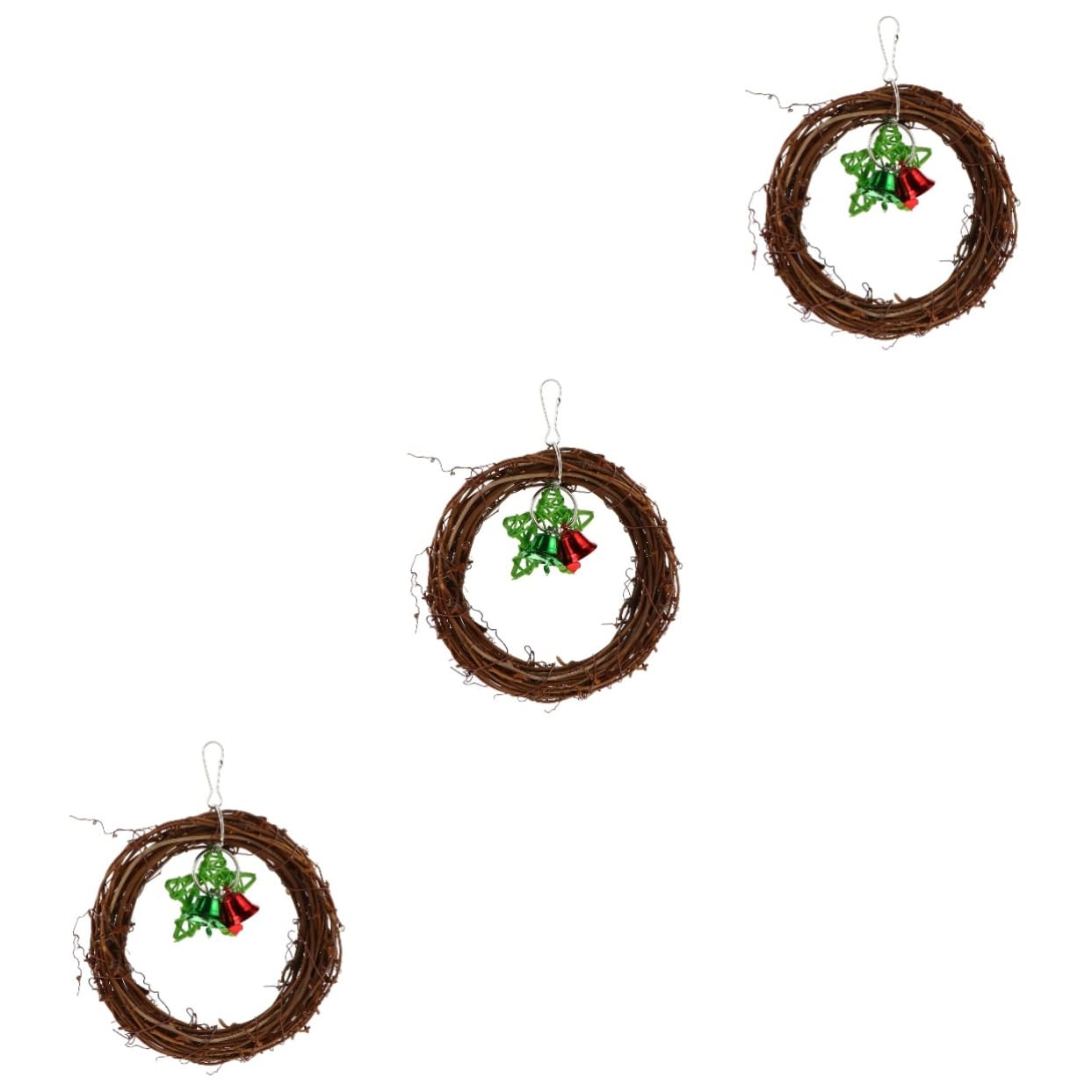 POPETPOP 3pièces Hamac Rotin Naturel pour Perroquets Jouet à Mâcher Suspendu Et Décoration Murale pour Oiseaux Et Fêtes