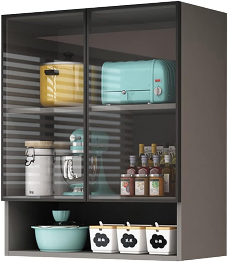 Wall Cabinet with Doors, Kitchen Wall Cabinet Storage Organizer, Wall Mounted Cabinets with Shelves for Bathroom, Garage, Laundry Room, Living Room, Bedroom, Home Organization,Onecolor-60 * 30 * 80