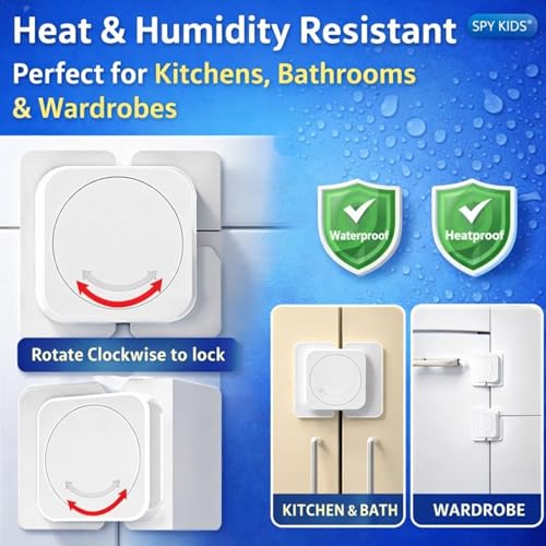 Image of SPY KIDS Child Safety Lock 2 Pack, Baby Proof Cabinet & Drawer Latch