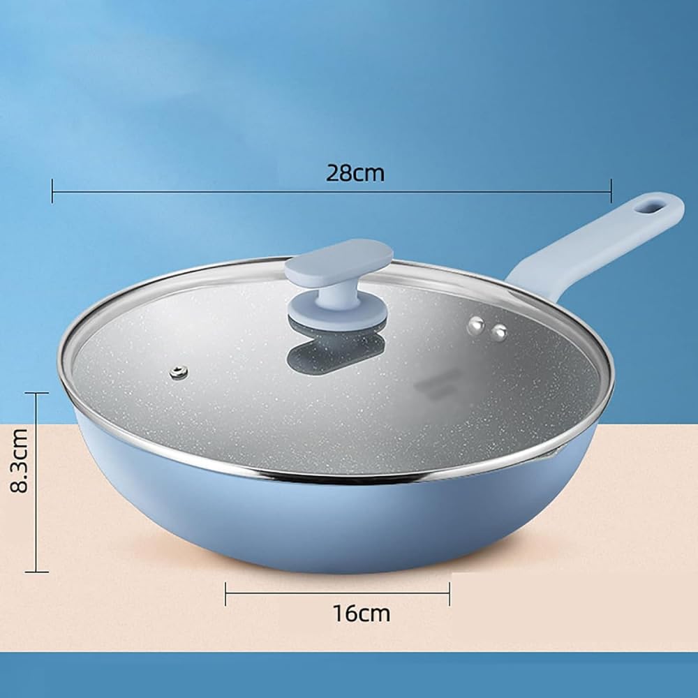 Amazon｜蓋付き中華鍋、アルミ合金フライパン、ハンドル付きソースパン