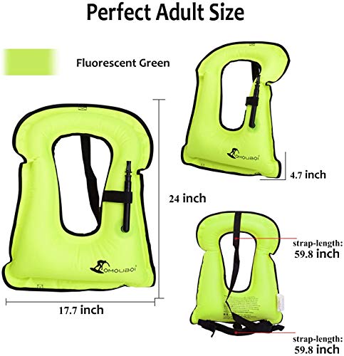 Omouboi Snorkel Vest Inflatable Buoyancy Vest For Adults Kayak Inflatable Vests For Snorkeling Swimming Paddling Boating Water Sports Beginner Adults-Only 98-220 Lbs #TOP2