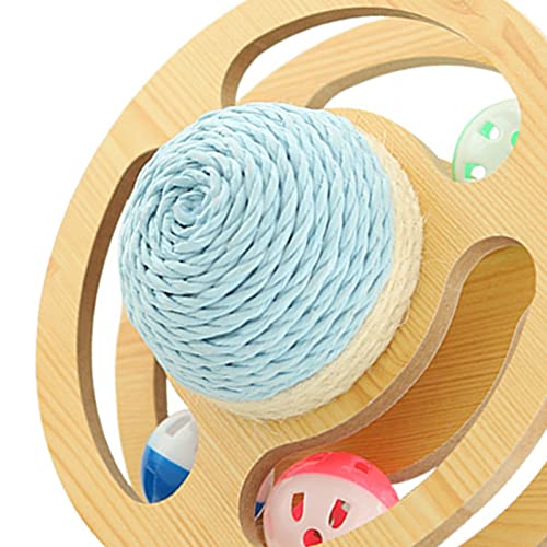 Sisal Kitten Scratching Ball, Kitten Scratcher Toy Exercise Planet Turntable Garras Moagem Lado Dupl