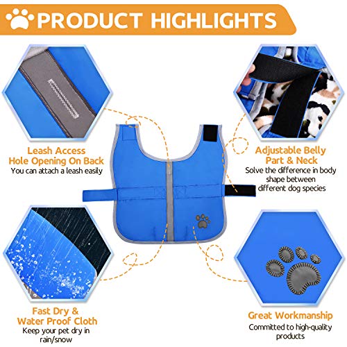 Queenmore Cold Weather Dog Coats Loft Reversible Winter Fleece Dog Vest Waterproof Pet Jacket Available in Extra Small, Small, Medium, Large Extra Large Sizes - Thumbnail 4