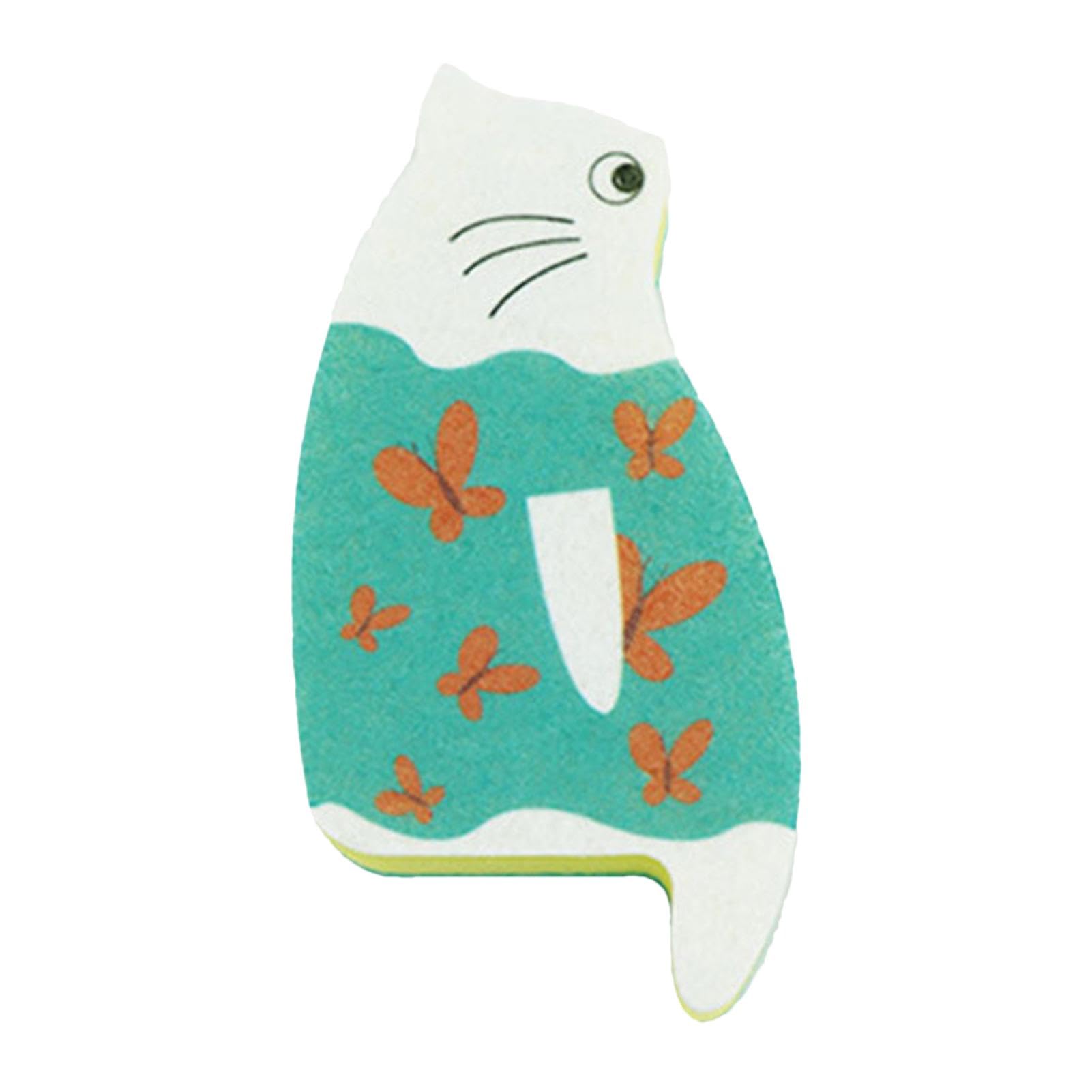 Jingan Butterfly Cat Sponges For Dishes | Sink Cat Dish Sponge Scrubber - Household Cleaning Sponges Kitchen Sponges Reusable For Dishes Pots Pans Sinks