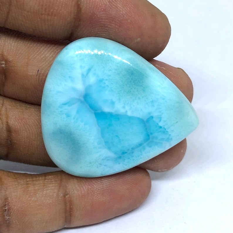 Larimar cabochon poire sans défaut pour réussir vos bijoux DIY