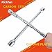 KickFun Universal Lug Wrench (17mm, 19mm, 21mm & 23mm) Wheel Brace for Car Wheel Nut Wrench Labor Saving Removel Tyre Wrench (14'')