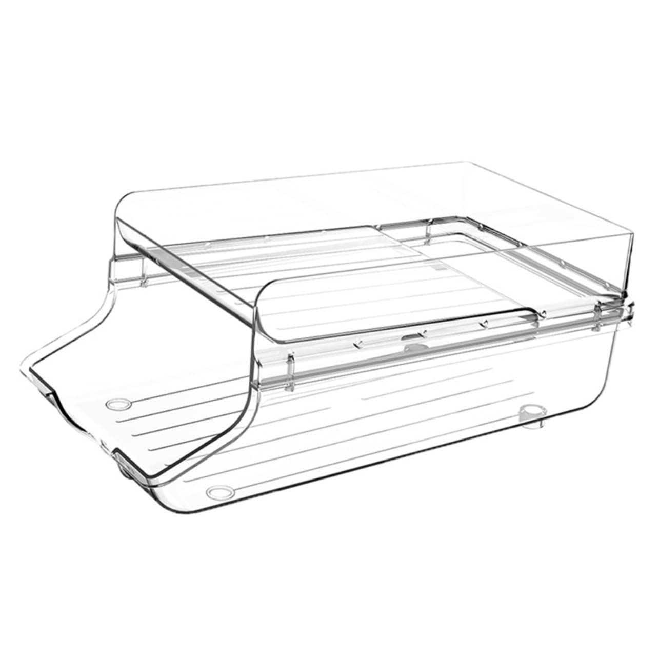 ULTECHNOVO Organizador de Latas de Refresco Transparente de Doble Capa | Plástico, Diseño Rodamiento Automático, para Apartamento y Campers, 1 Pieza