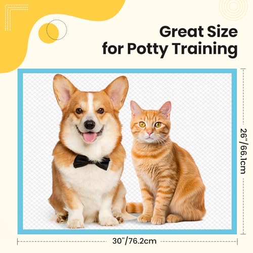 Image of Extra Large Puppy Pads 50 Count | 30x26 Inch XL Potty Pads for Dogs | Super Absorbent Disposable Dog Pads Heavy Duty | Piddle Pads for Pet Training