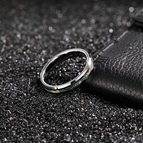 Frank S.Burton 4mm 6mm 8mm I Love You Tungsten Abalone Shell Inlay Rings for Men Women Couples Wedding Band Size 4-153