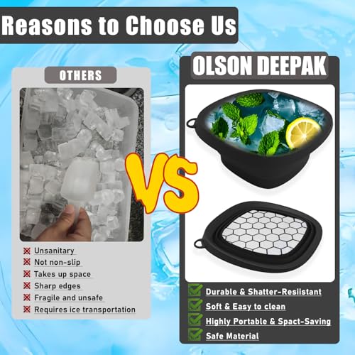 Cuenco Facial de Silicona Negro Plegable con Bandeja de Hielo miniatura 3
