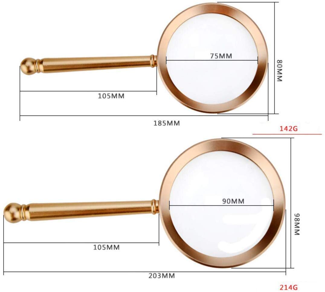Magnifyiglasses Lenti di ingrandimento Magnifyiglasses Lente di ingrandimento Portatile Magnifyiglass 12 Super High Clarity 98 mm Lente di ingrandimento illumin