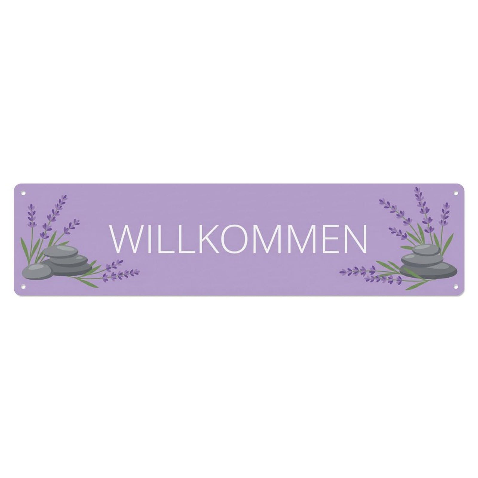 Lavender Purple Spa Wellness Welcome Metal Tin Sign Plaque Wall Decor for Cafe, Club Bar, Office, Home Garden Metal Poster 4x16Inch