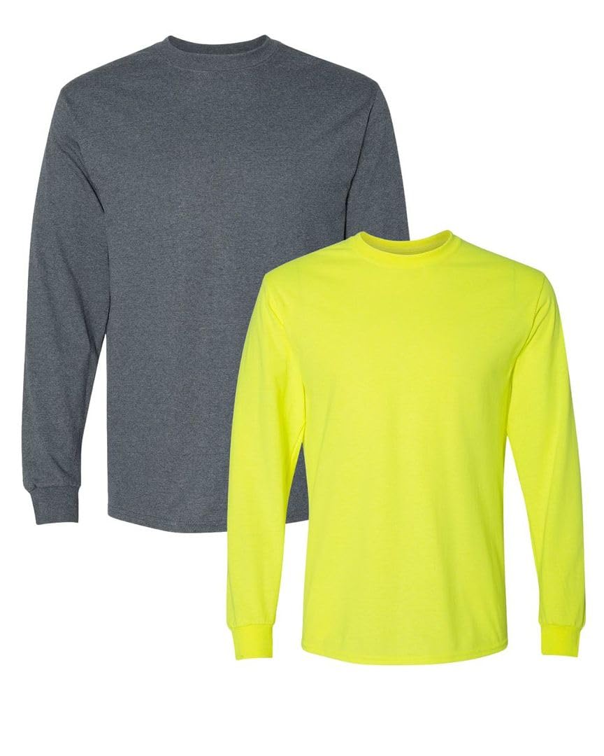GILDAN Koszula męski Heavy Cotton Long Sleeve T-Shirt, 2-Pack