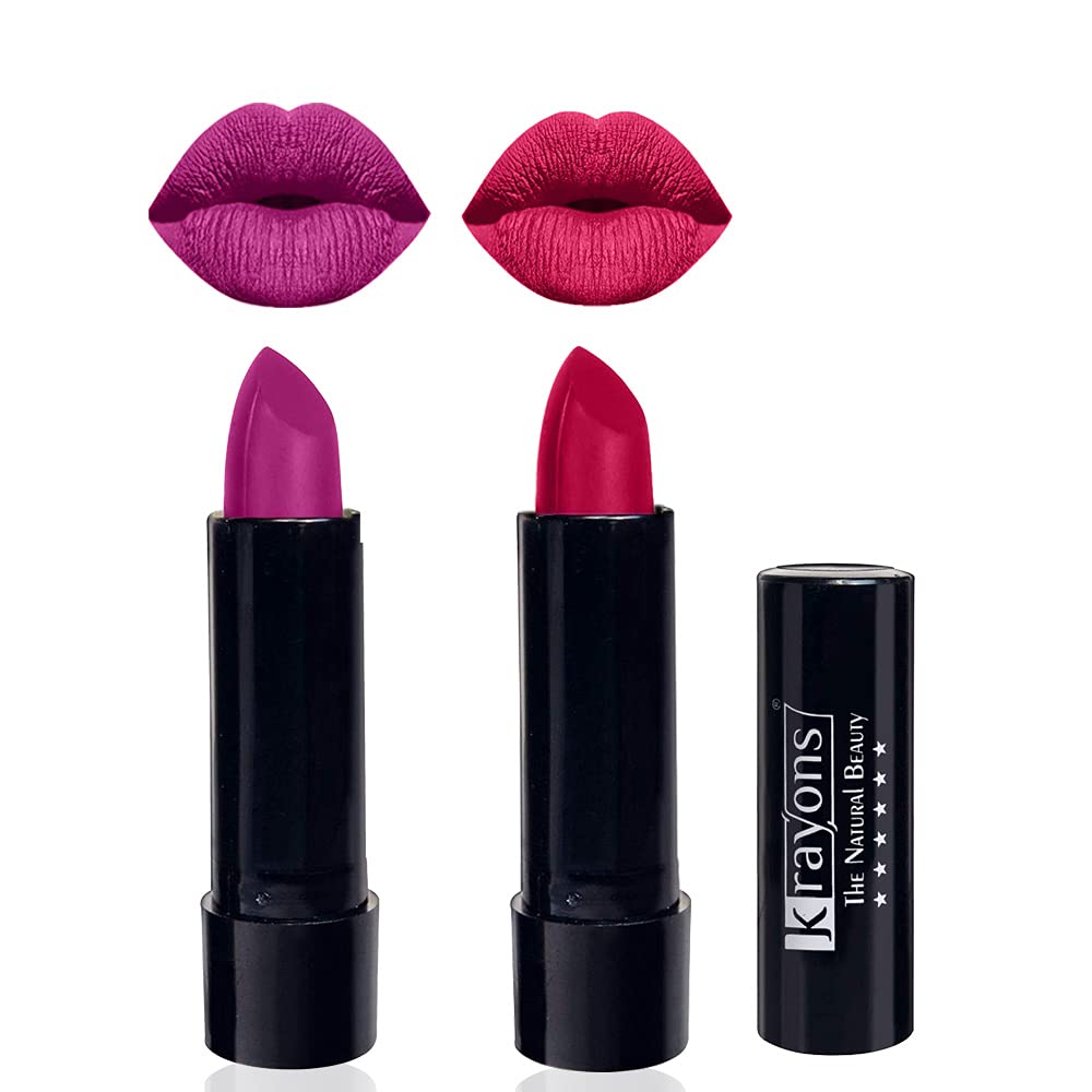 Krayons Cute Pop Matte Lipstick, Waterproof, Longlasting, French Rose, Pink Lips, 3.5gm Each (Pack of 2) (B09257863P) Amazon Price History, Amazon Price Tracker