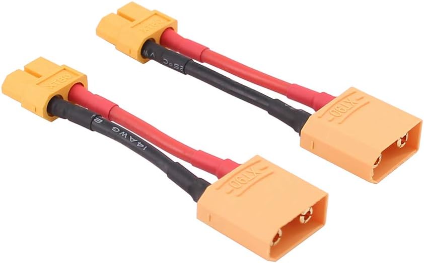 2pcs Male XT90 to Female XT60 Connector Adapter with 14awg 2in Cable(C96-2)