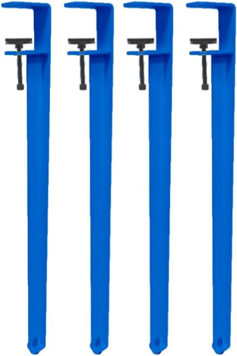 Adjustable Metal Table Legs - 4pcs F-shape Iron Clamp Feet For Coffee/dining Tables, No-punch Diy Bar Support With Adjustable Height Blue 40cm(16in)