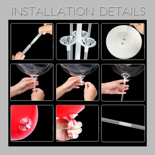 Image of Balloon Column Kit for Floor- Set of 2, Base&Pole,Balloon Stand Holder on Floor or Table Centerpieces Backdrop Decoration for Party Wedding Baby Shower Birthday Graduation (No balloons)