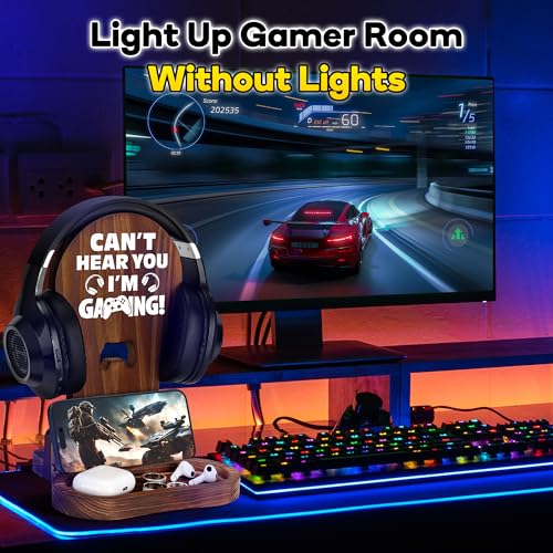 Slothoem-Gamer Gifts for Men Teenage Boy, Gamer Room Decor for Brother, Gaming Gifts for Son, Boyfriend, Husband, Gamer Room Accessories Stuff, Wooden Headset Stand - Can't Hear You I'm Gaming - Image 6