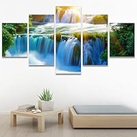 SIGNWIN 5 Panel Canvas Wall Art Modern Art Dramatic Farmhouse/Country Mountain Multicolor Nature Photography for Home Decorations Ready to Hang - 60
