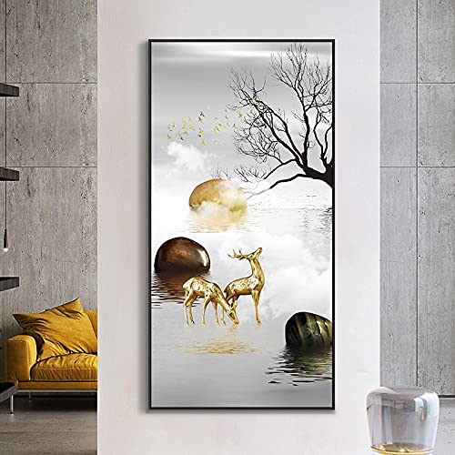 Grand Format Broderie Diamond Painting Complet Cerf Strass 5D 70x160