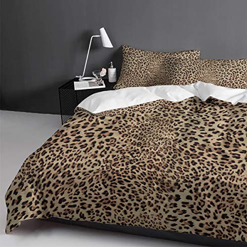 Urder 3Pc Bedding Duvet Cover Set California King Size, Sexy Leopard Print Duvet Cover Luxury Microfiber Down Comforter Quilt Cover And Pillow Shams 3 Piece Set For Women And Men #TOP4