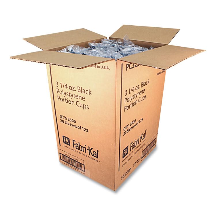 Fabrikal PC325B Portion Cups, 3.25 Oz, Black, 125/sleeve, 20 Sleeves/carton