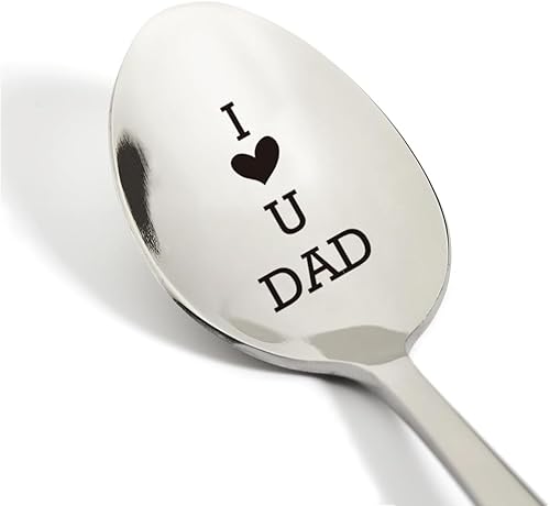 Regalos para el mejor papá, regalos para papá, cuchara de acero inoxidable grabada, cuchara de café, cuchara de té, regalos para papá, Navidad, Día