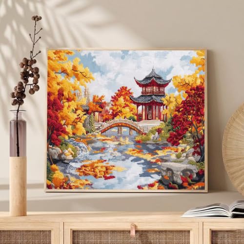 Pintura por números adultos Japón quita el estrés con este kit de lienzo fácil sin marco 2