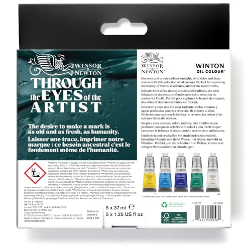 Image of Winsor & Newton Winton Oil Color Paint Set, Seascape, 5 x 37ml Tubes