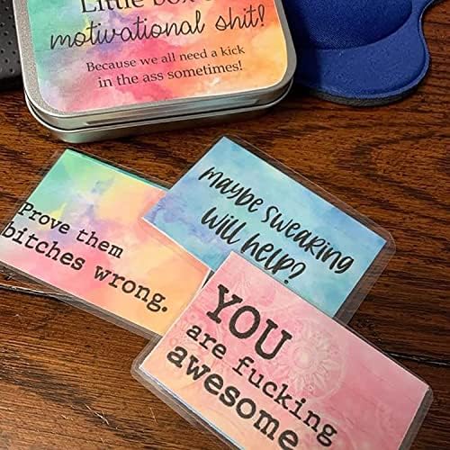 Funny Affirmation Card Gift, Positive Swear Affirmation Cards Set Self Worth Affirmations Card You Are Awesome Birthday Halloween Christmas Gift Card (A-Box)