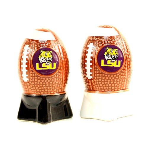 NCAA Louisiana State Football Shaped Salt and Pepper Shakers