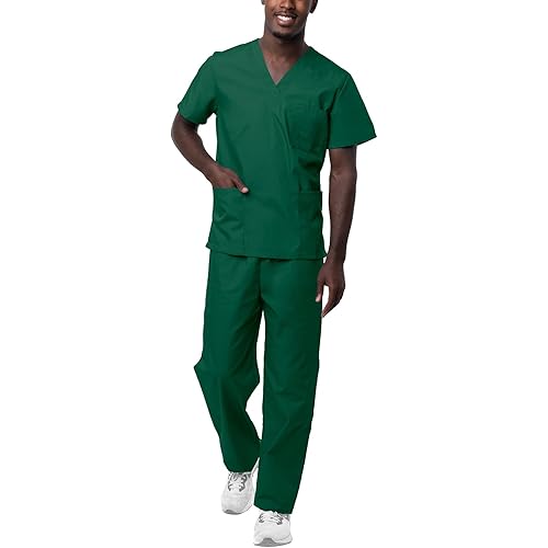 Sivvan Unisex Scrubs - Classic V-Neck Top & Drawstring Pants Scrub Set