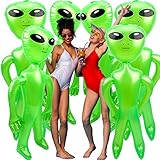 Krousin 6 Pack Giant Inflatable Alien 70 Inch Blow Up Alien Jumbo Green Alien Inflate Toy for Alien Theme Birthday Summer Beach Halloween Party Favors (Green)