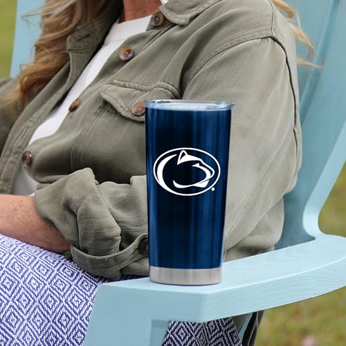 Image of Logo Brands 20 oz Powder Coat Tumbler- Insulated Tumbler with Lid for Water, Iced Tea or Coffee, Smoothie and More