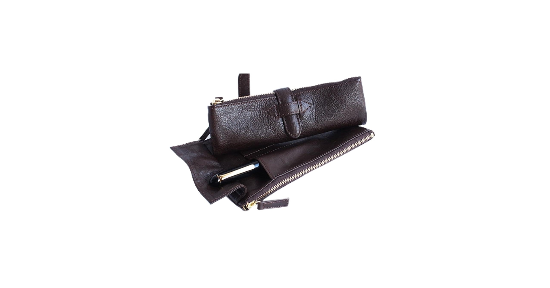 マヤブラックREPOS ルポ　CCOMPANY 復刻版　ペンケース ルポ・ペンケース 1本差し ファスナー イタリアンレザー使用