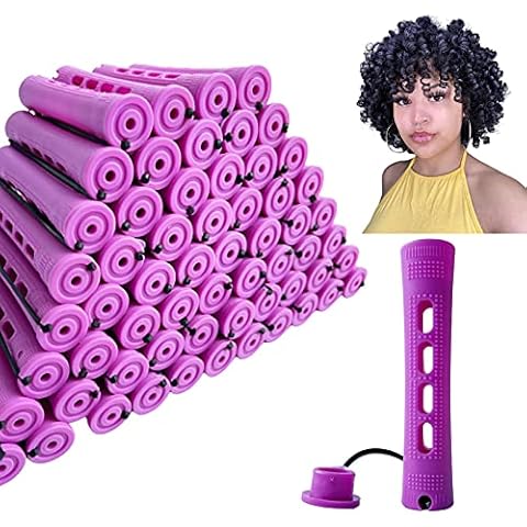 Perm Rods for Short Hair, 40 pcs Medium Size Hair Rollers for Long Short Hair Styling Tool Hair Curlers Cover